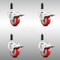 Service Caster 3.5 Inch 316SS Red Poly Swivel 3/4 Inch Expanding Stem Caster Set Lock Brake SCC-SS316TTLEX20S3514-PPUB-RED-34-4 - alternate 1